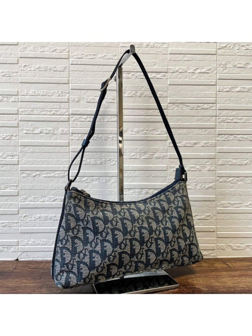 Dior Trotter Canvas Leather Shoulder Bag Pouch